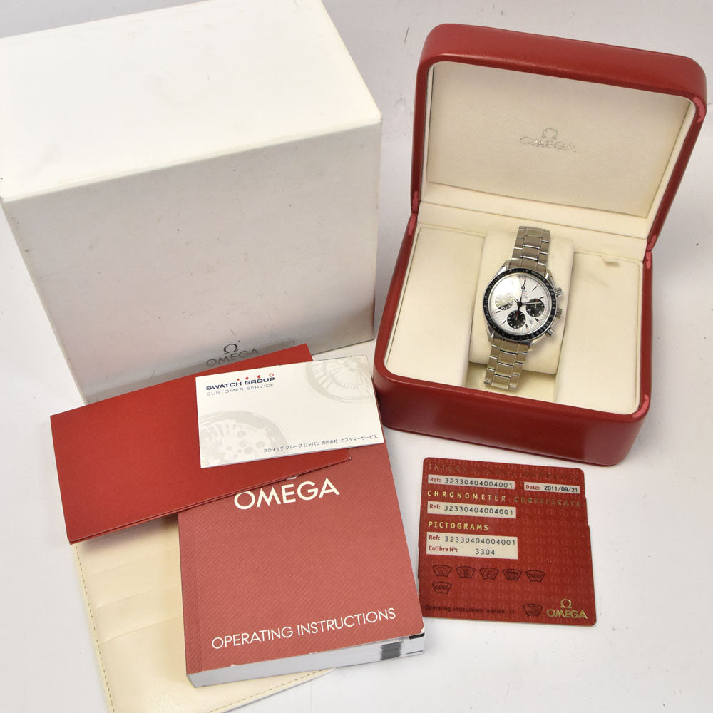with paper OMEGA Speedmaster 323.30.40.40.04.001 Date Chronograph white Dial Automatic Men's
 Watch I#145037