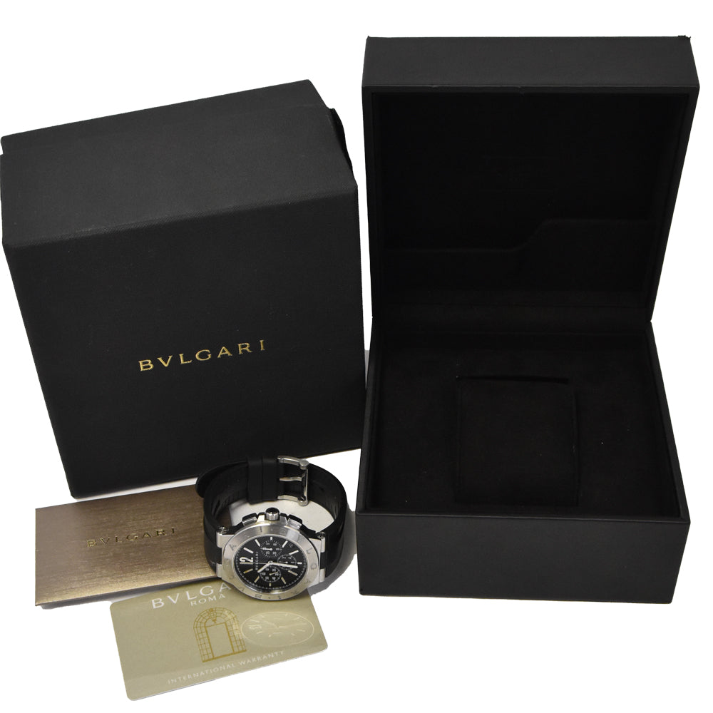with paper BVLGARI Diagono DG41SCH black Dial Automatic Men's
 Watch M#145063