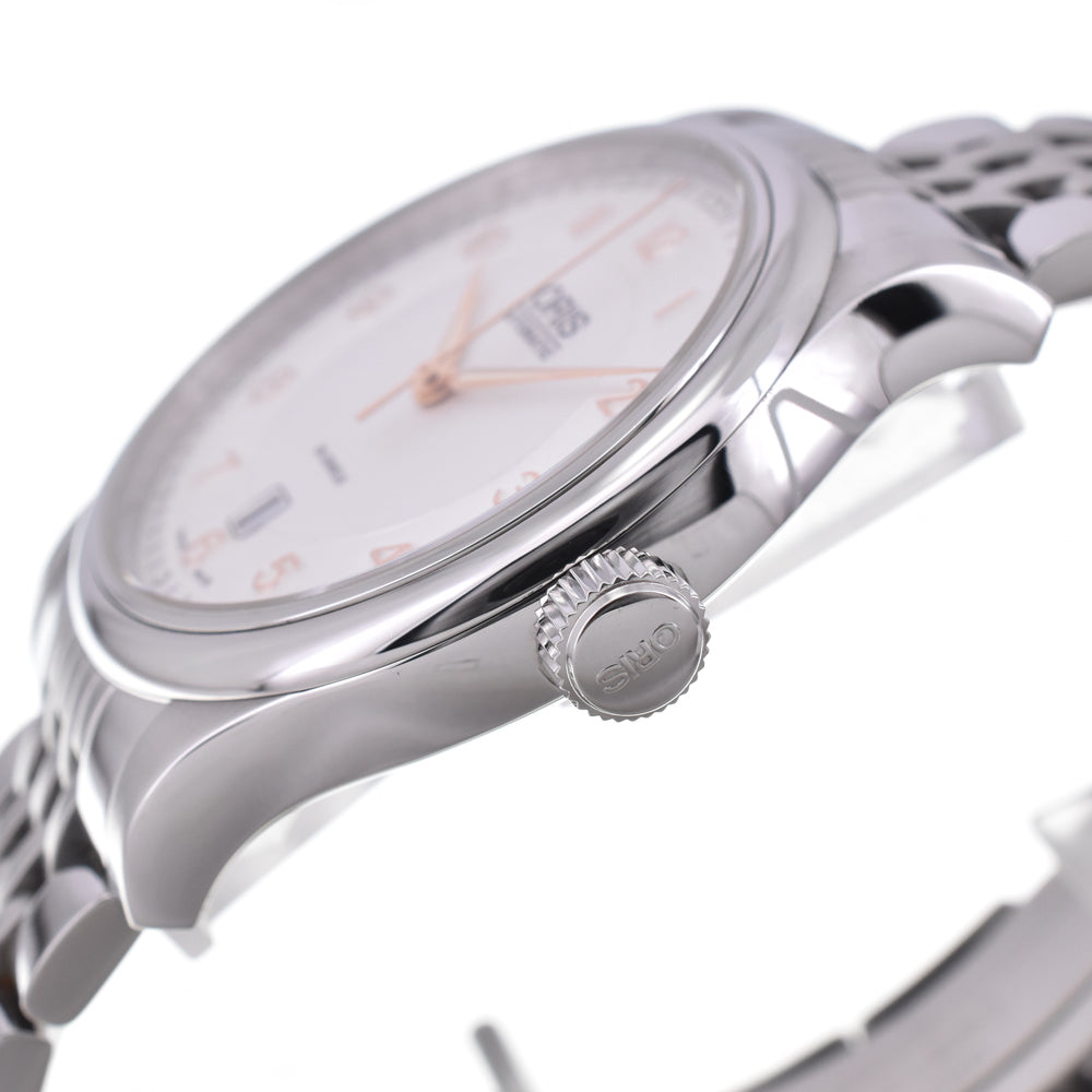 with paper ORIS Classic Date 01 733 7594 4061-07 8 20 61 see-through back Silver Dial Automatic Men's
 Watch K#145080