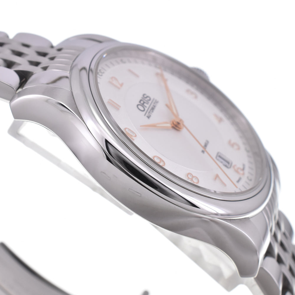 with paper ORIS Classic Date 01 733 7594 4061-07 8 20 61 see-through back Silver Dial Automatic Men's
 Watch K#145080