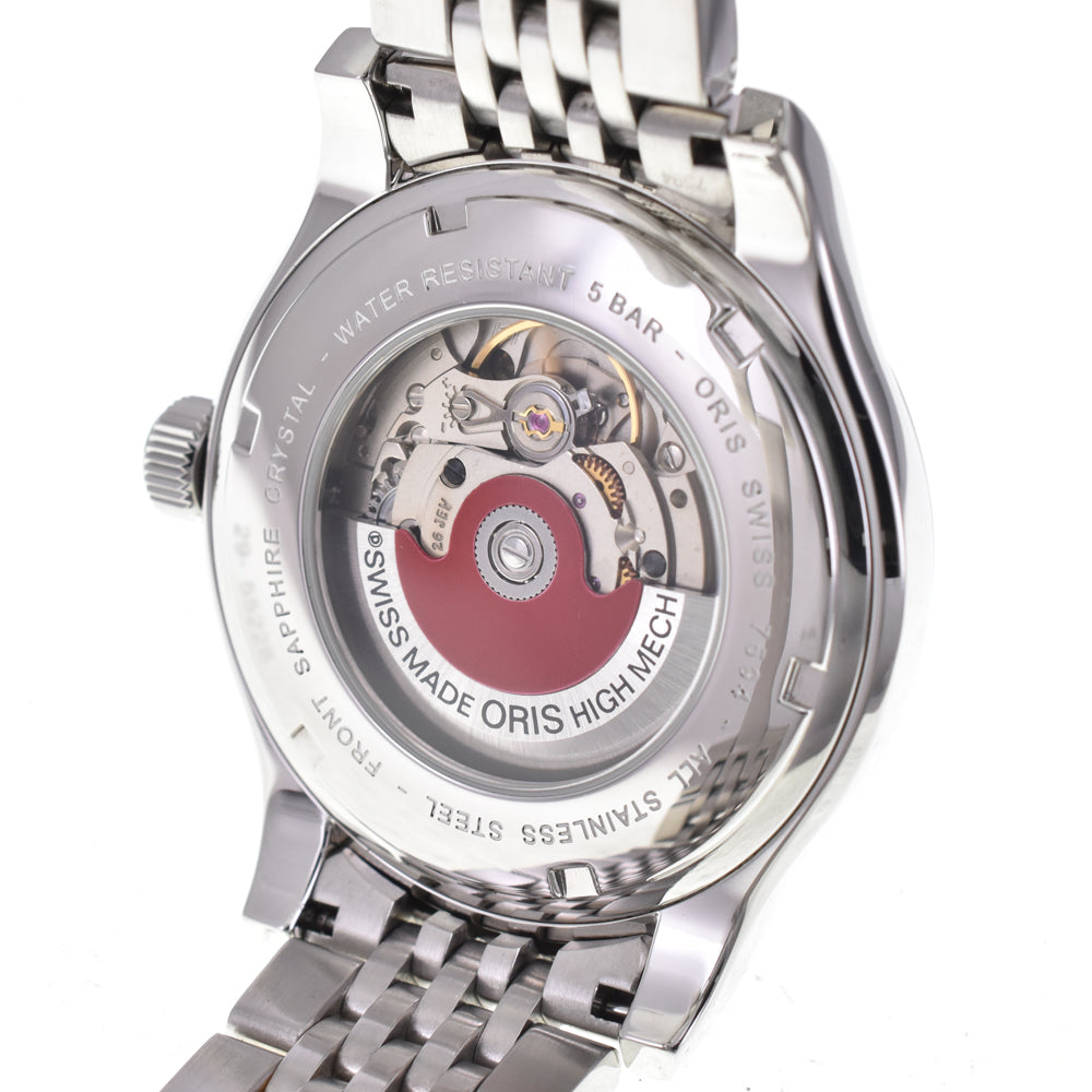 with paper ORIS Classic Date 01 733 7594 4061-07 8 20 61 see-through back Silver Dial Automatic Men's
 Watch K#145080