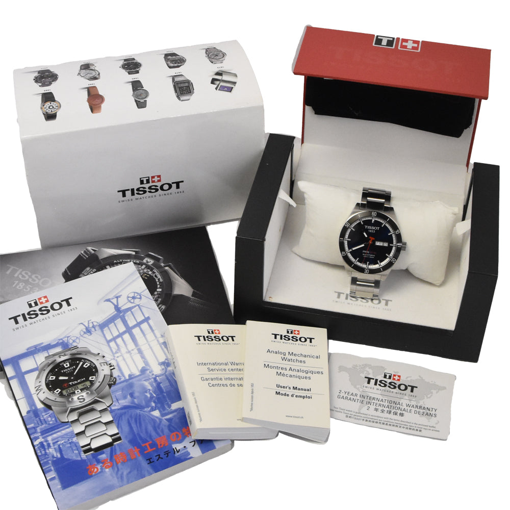 with paper TISSOT T Sport PRS 516 T044430A blue Dial Automatic Men's
 Watch J#145082