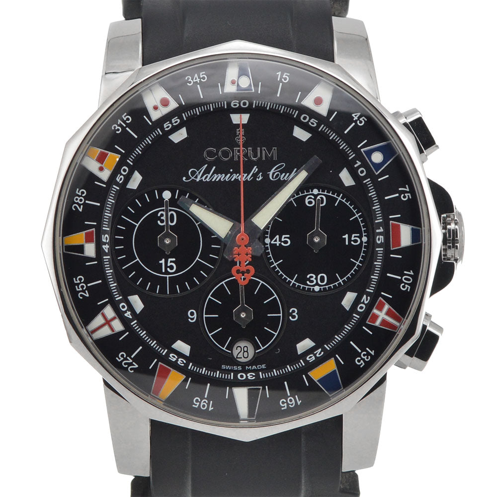 with paper CORUM Admirals cup 985.641.20/F371 AN41 Date black Dial Automatic Men's
 Watch J#145089
