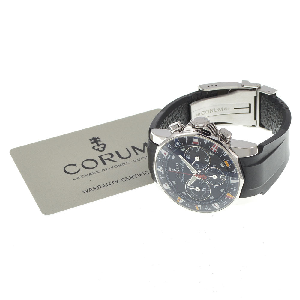 with paper CORUM Admirals cup 985.641.20/F371 AN41 Date black Dial Automatic Men's
 Watch J#145089
