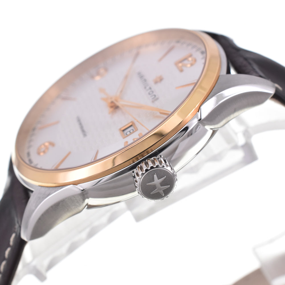 HAMILTON Jazzmaster Viewmatic Date H427250 Calfskin embossing Silver Dial Automatic Men's
 Watch I#145091