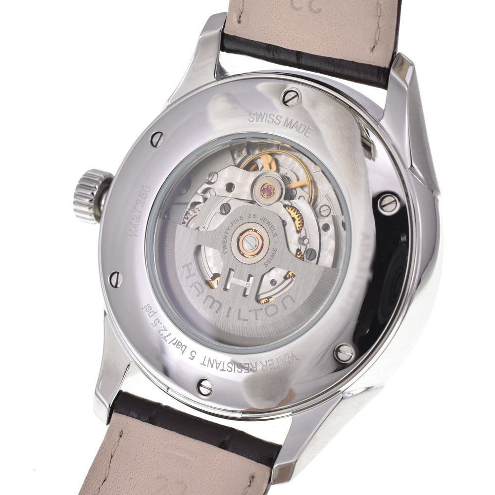 HAMILTON Jazzmaster Viewmatic Date H427250 Calfskin embossing Silver Dial Automatic Men's
 Watch I#145091