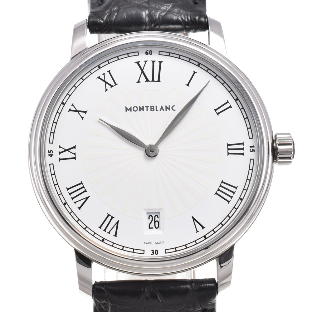 with paper MONTBLANC Tradition Date 112635 white Dial Quartz Men's
 Watch K#145092