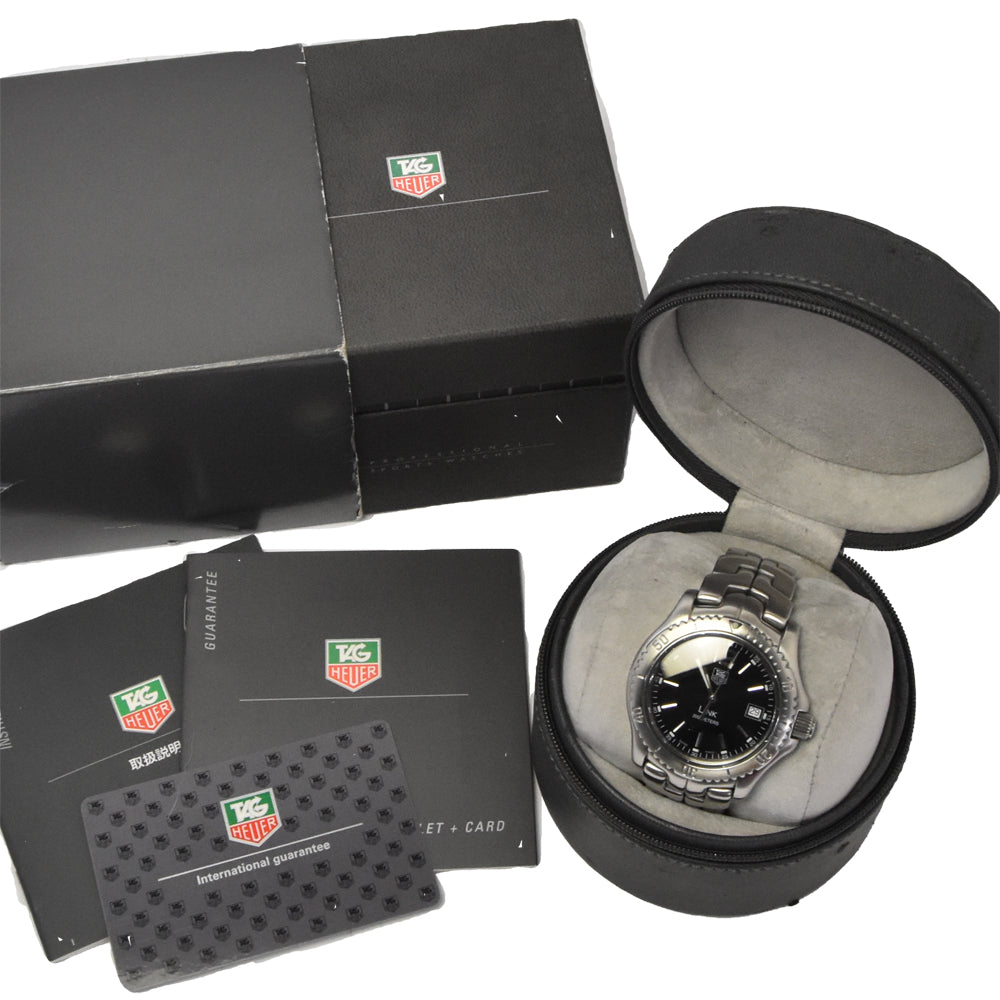 with paper TAG HEUER Link WT1110.BA0550 Date black Dial Quartz Men's
 Watch J#145099