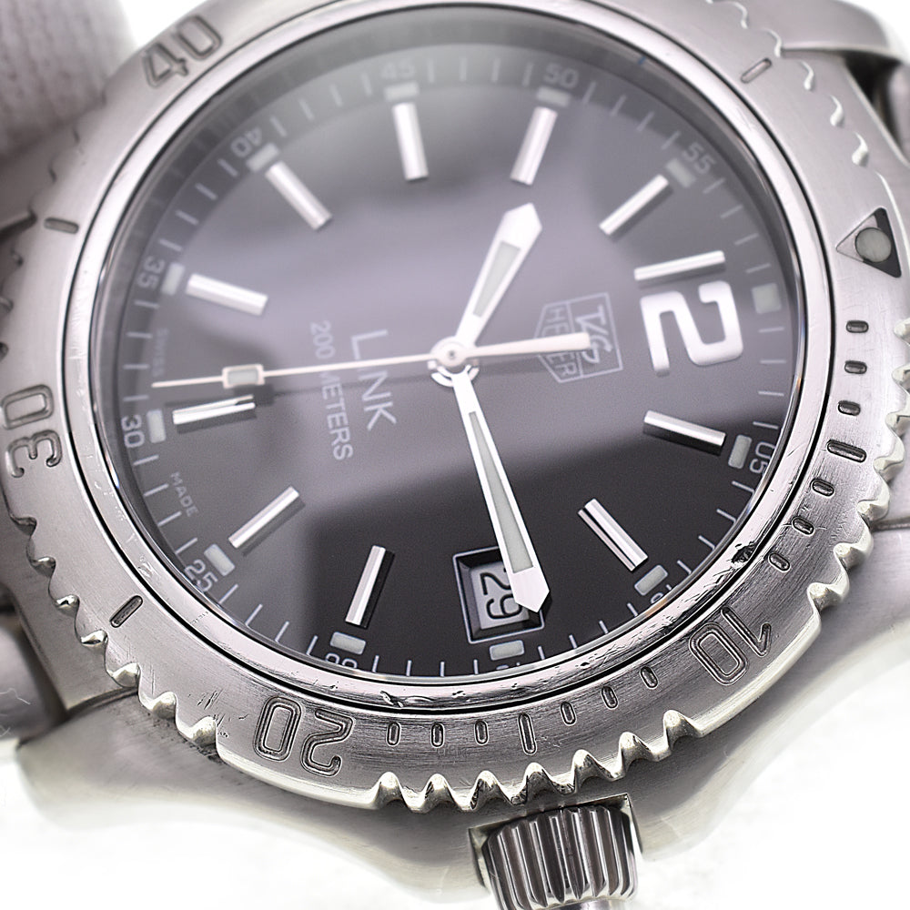 with paper TAG HEUER Link WT1110.BA0550 Date black Dial Quartz Men's
 Watch J#145099
