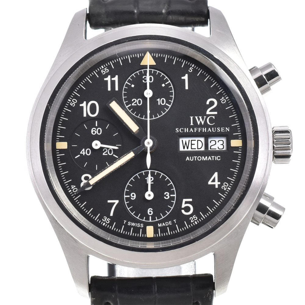 IWC SCHAFFHAUSEN Mechanical freeger IW370603 Chronograph day date black Dial Automatic Men's
 Watch J#145110