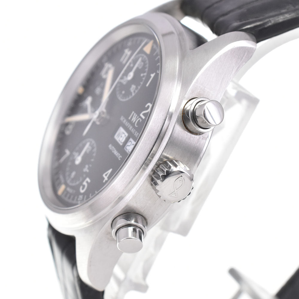 IWC SCHAFFHAUSEN Mechanical freeger IW370603 Chronograph day date black Dial Automatic Men's
 Watch J#145110