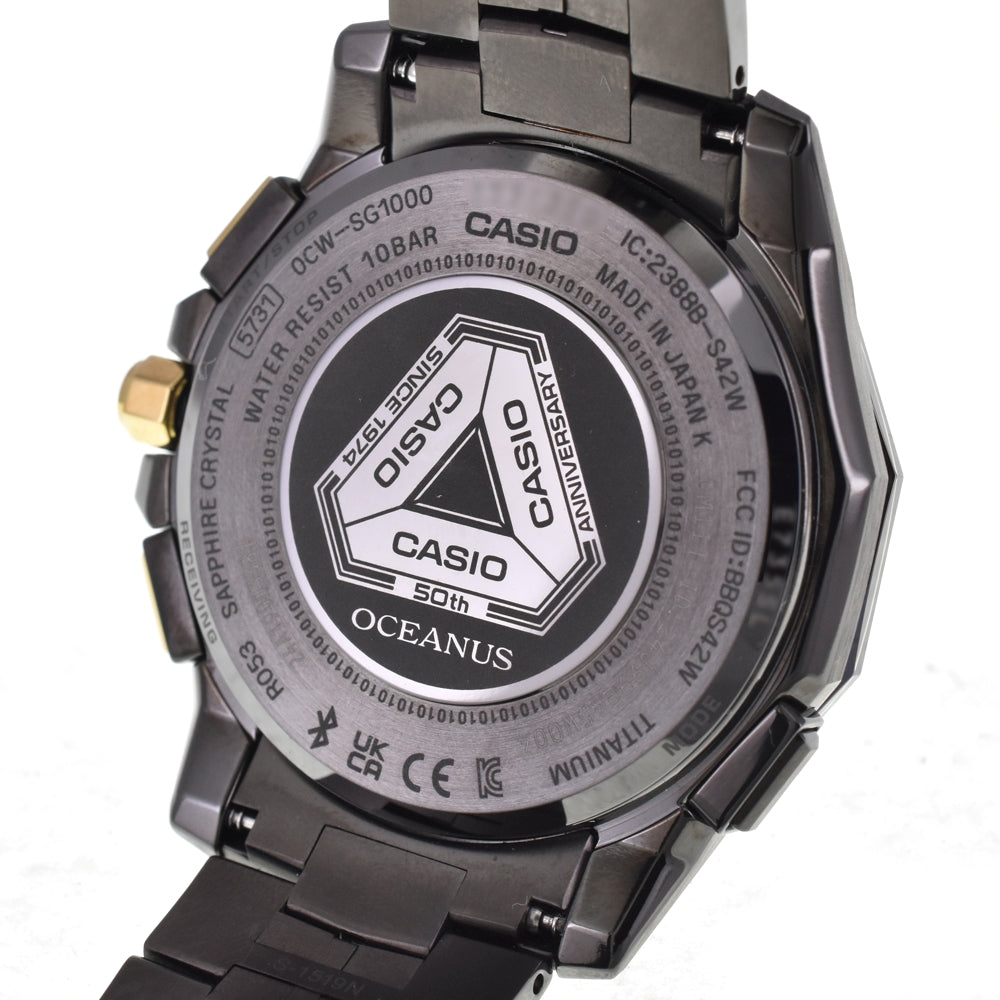 with paper CASIO Manta SG1000 Series OCW-SG1000ZE-1AJR World limited 350 black Dial Radio Sync Solar Men's
 Watch J#145114