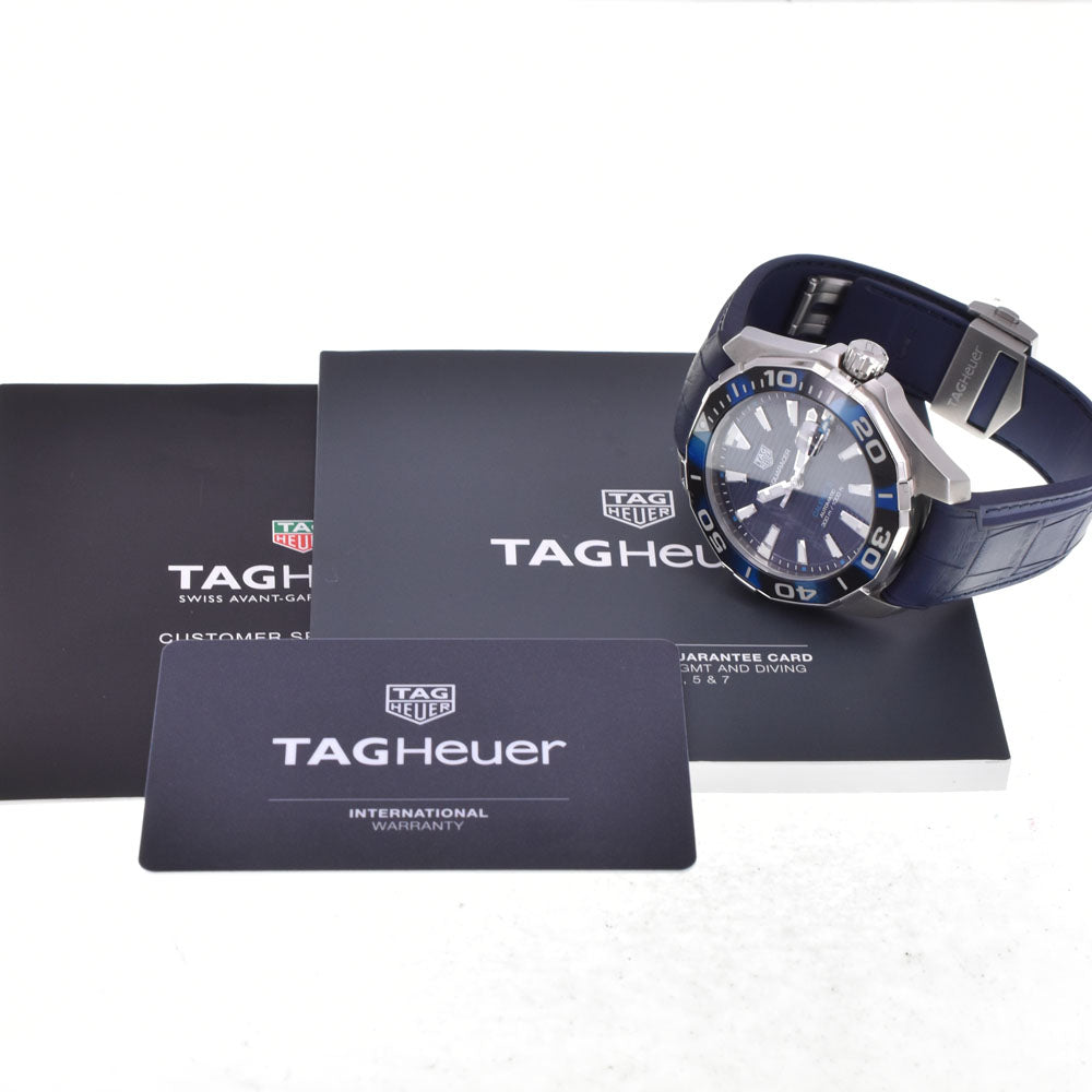 with paper TAG HEUER Aqua racer WAY201A.FT6178 Date blue Dial Automatic Men's
 Watch J#145118