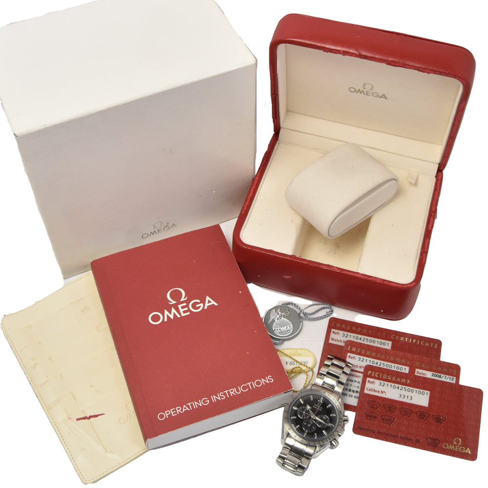 with paper OMEGA Speedmaster Broad Arrow 321.10.42.50.01.001 black Dial Automatic Men's
 Watch J#145120
