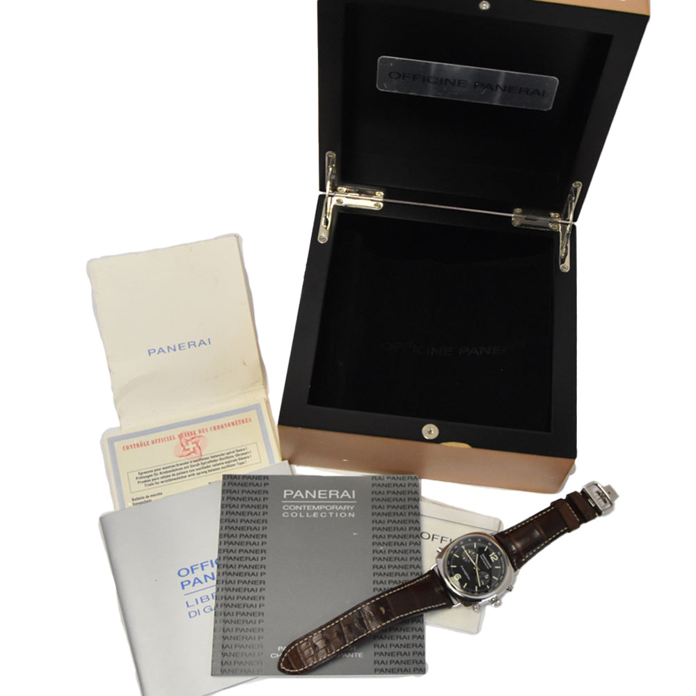 PANERAI Radio meal PAM00214 Chronograph black Dial Automatic Men's
 Watch I#145121