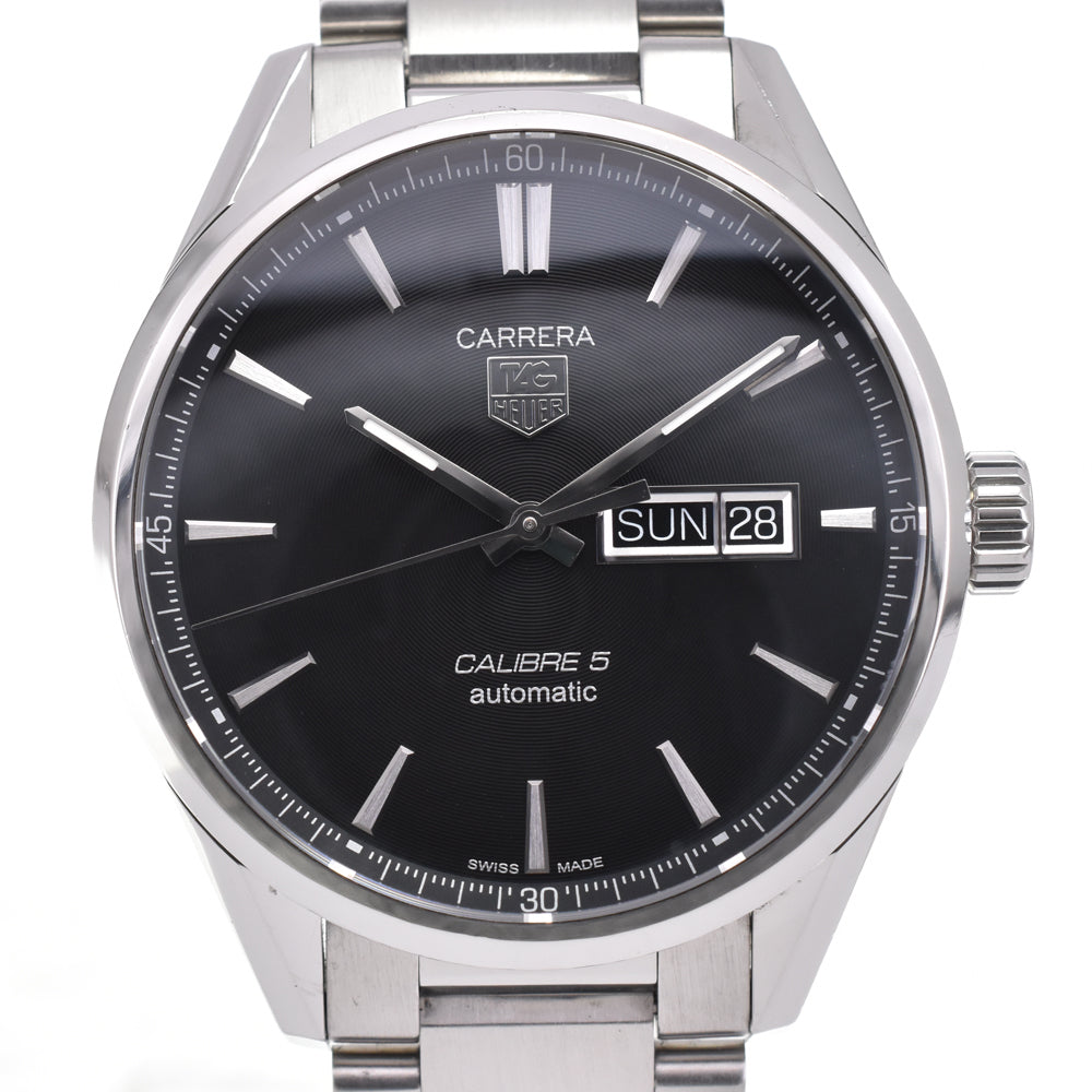 with paper TAG HEUER Carrera Caliber 5 WAR201A.BA0723 black Dial Automatic Men's
 Watch J#145138