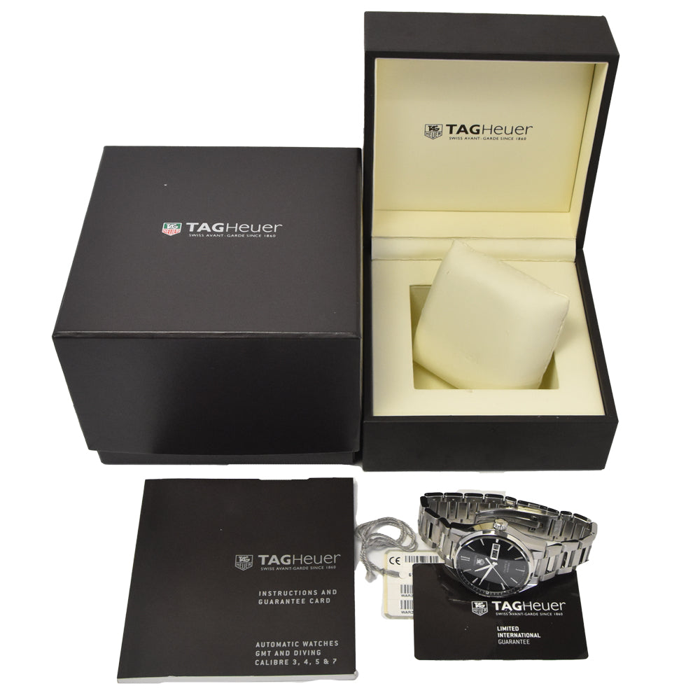 with paper TAG HEUER Carrera Caliber 5 WAR201A.BA0723 black Dial Automatic Men's
 Watch J#145138