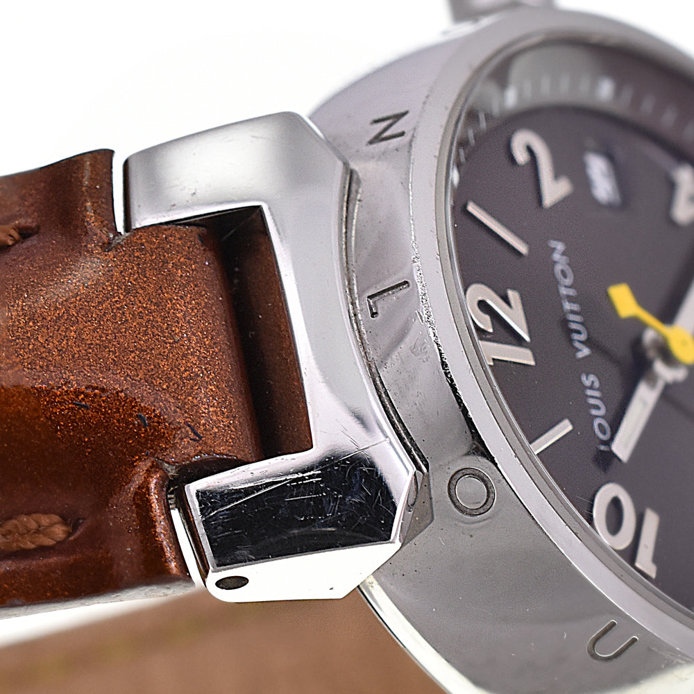 LOUIS VUITTON Tambourg Date Q1211 Brown Dial Quartz Ladies
 Watch I#145142