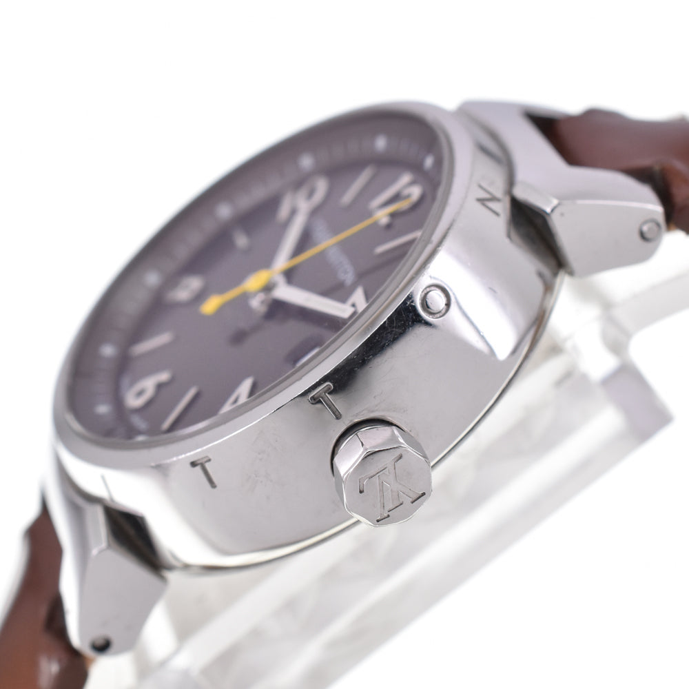 LOUIS VUITTON Tambourg Date Q1211 Brown Dial Quartz Ladies
 Watch I#145142