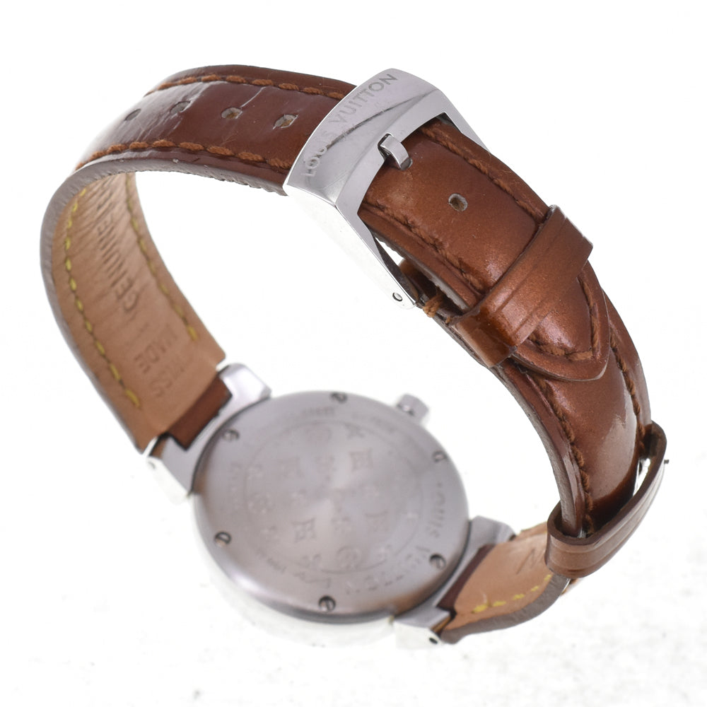 LOUIS VUITTON Tambourg Date Q1211 Brown Dial Quartz Ladies
 Watch I#145142