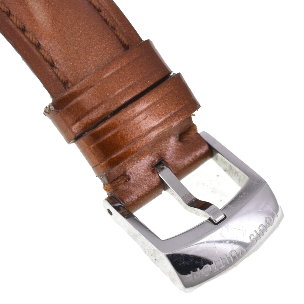 LOUIS VUITTON Tambourg Date Q1211 Brown Dial Quartz Ladies
 Watch I#145142