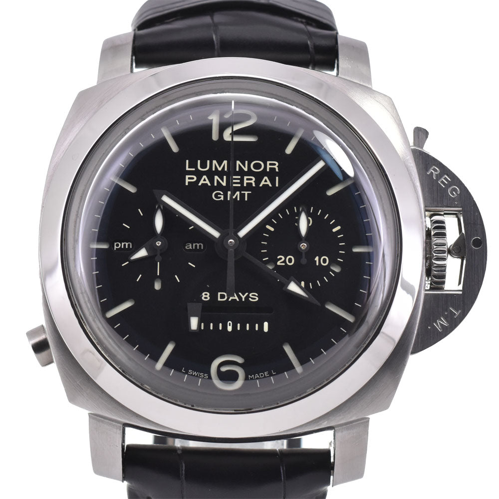 with paper PANERAI Luminor 1950 8 Days Chrono Monopulsante GMT PAM00275 black Dial Hand Winding Men's
 Watch K#145156