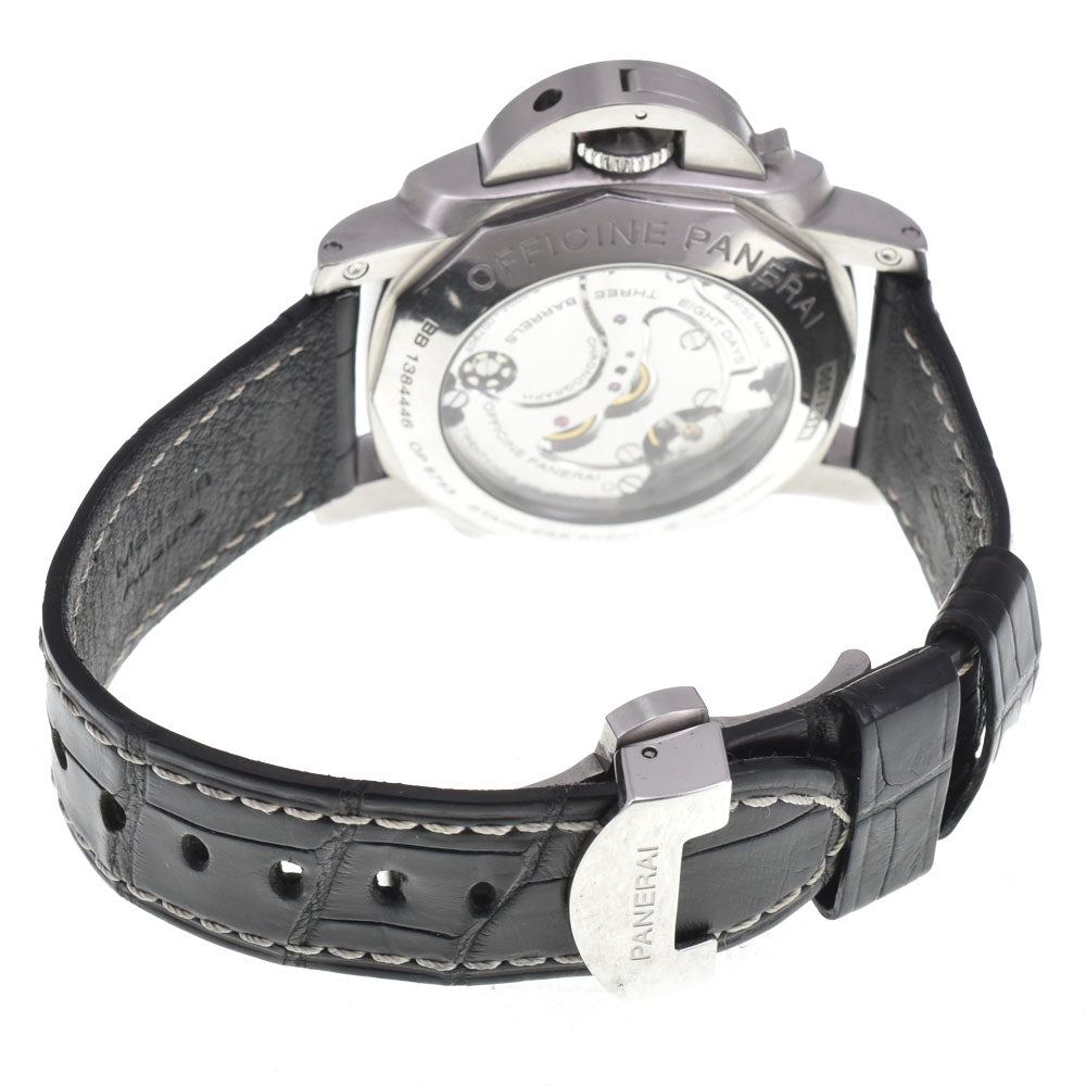 with paper PANERAI Luminor 1950 8 Days Chrono Monopulsante GMT PAM00275 black Dial Hand Winding Men's
 Watch □#145156