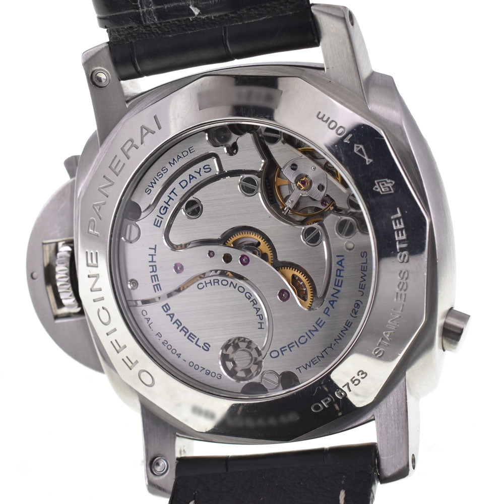with paper PANERAI Luminor 1950 8 Days Chrono Monopulsante GMT PAM00275 black Dial Hand Winding Men's
 Watch □#145156