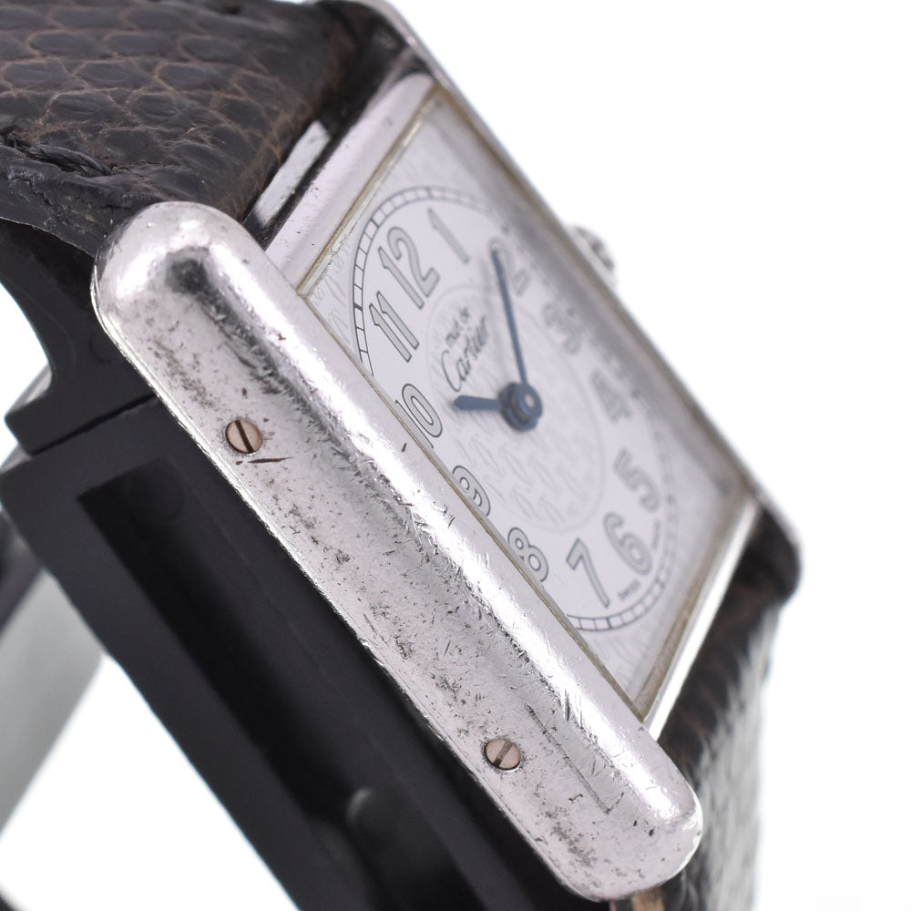 CARTIER Must Tank SM Vermeil W1014254/2416 SV 925 / Leather White / Silver Dial Quartz Ladies
 Watch I#145157