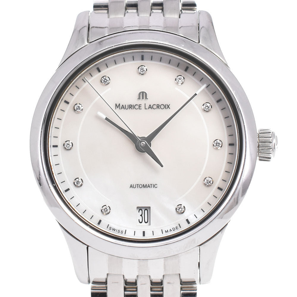 MAURICE LACROIX icon AS92674 11P diamond White shell Dial Automatic Unisex
 Watch J#145164