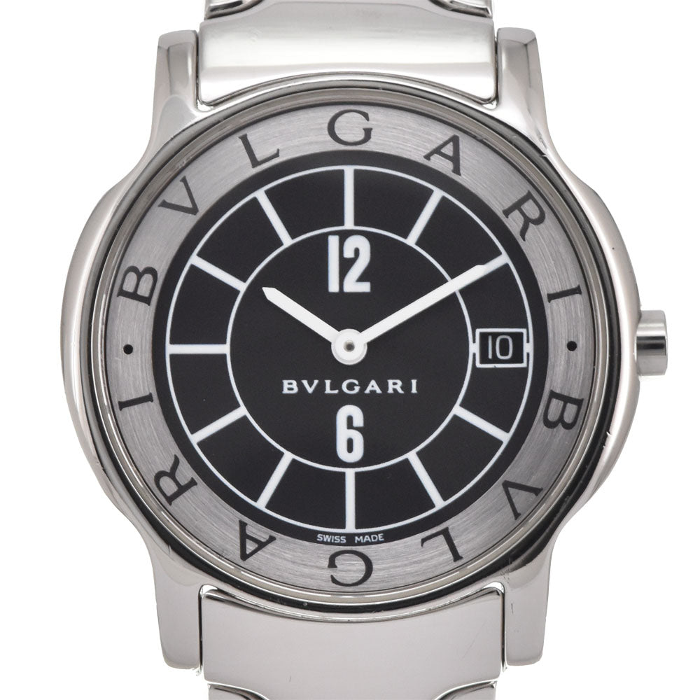 BVLGARI Solo tempo ST35S Date Black / Silver Dial Quartz Men's
 Watch M#145165