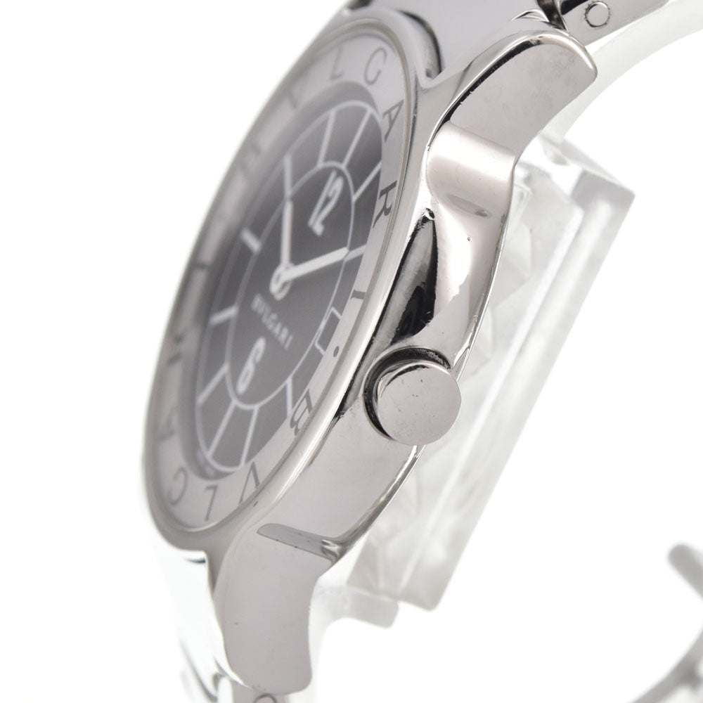 BVLGARI Solo tempo ST35S Date Black / Silver Dial Quartz Men's
 Watch M#145165