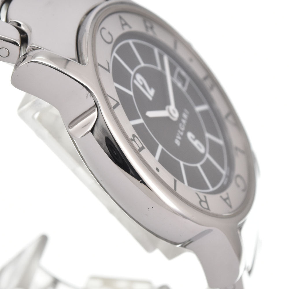 BVLGARI Solo tempo ST35S Date Black / Silver Dial Quartz Men's
 Watch M#145165