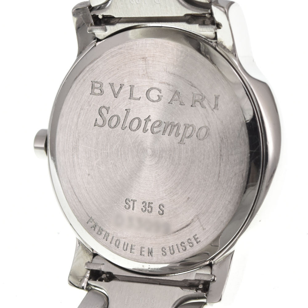 BVLGARI Solo tempo ST35S Date Black / Silver Dial Quartz Men's
 Watch M#145165