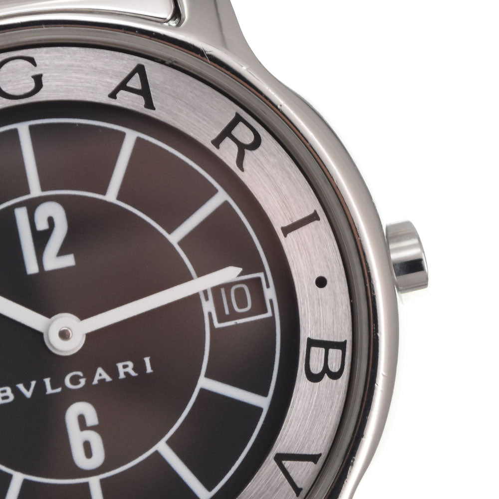 BVLGARI Solo tempo ST35S Date Black / Silver Dial Quartz Men's
 Watch M#145165