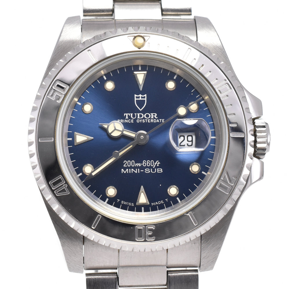 with paper TUDOR submariner mini sub 73190 Date blue Dial Automatic Boy's
 Watch J#145170