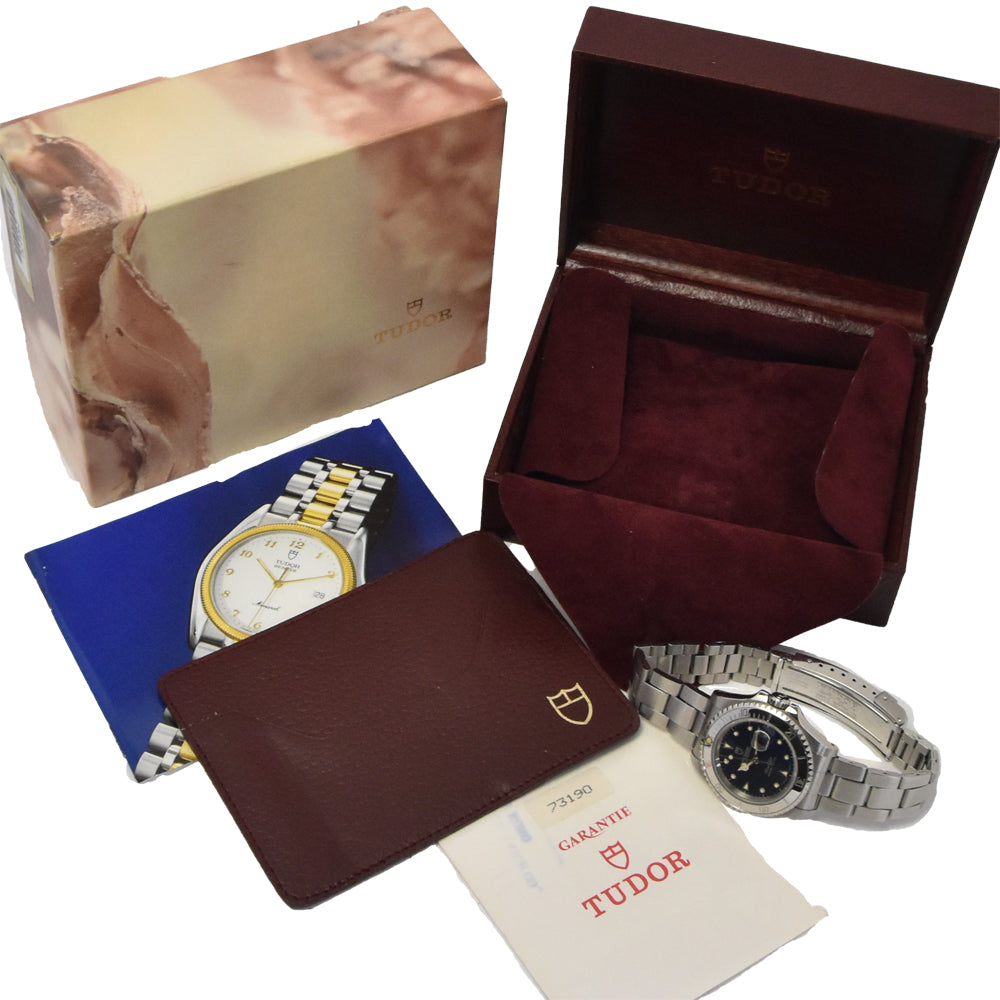 with paper TUDOR submariner mini sub 73190 Date blue Dial Automatic Boy's
 Watch J#145170