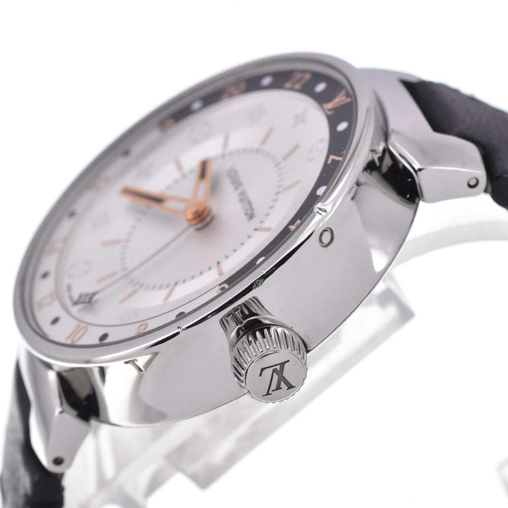 with paper LOUIS VUITTON Tambour Moon Dual Time Q8D10 Silver Dial Quartz Men's
 Watch J#145200