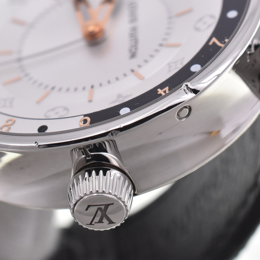 with paper LOUIS VUITTON Tambour Moon Dual Time Q8D10 Silver Dial Quartz Men's
 Watch J#145200