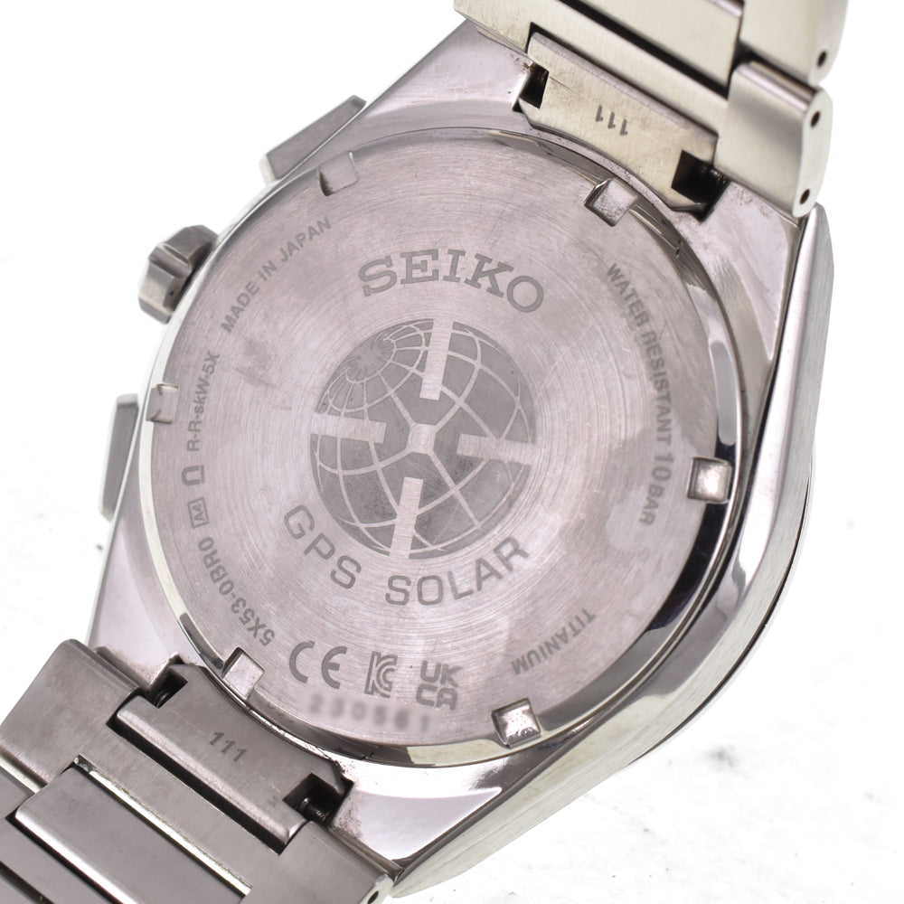 with paper SEIKO Astron Nexter 5X53-0BR0/SBXC107 Silver Dial GPS Solar Men's
 Watch J#145208