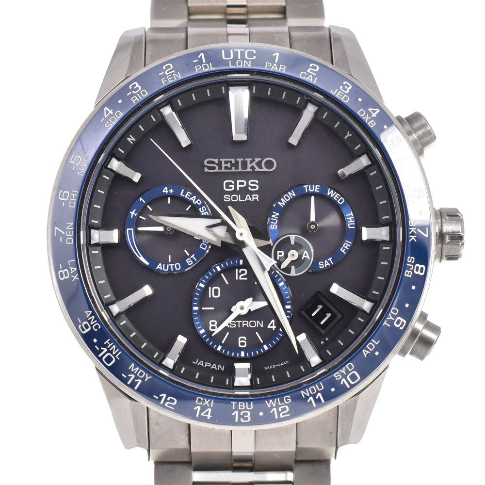 with paper SEIKO Astron SBXC001/5X53-0AB0 titanium Navy Dial GPS Solar Men's
 Watch M#145210