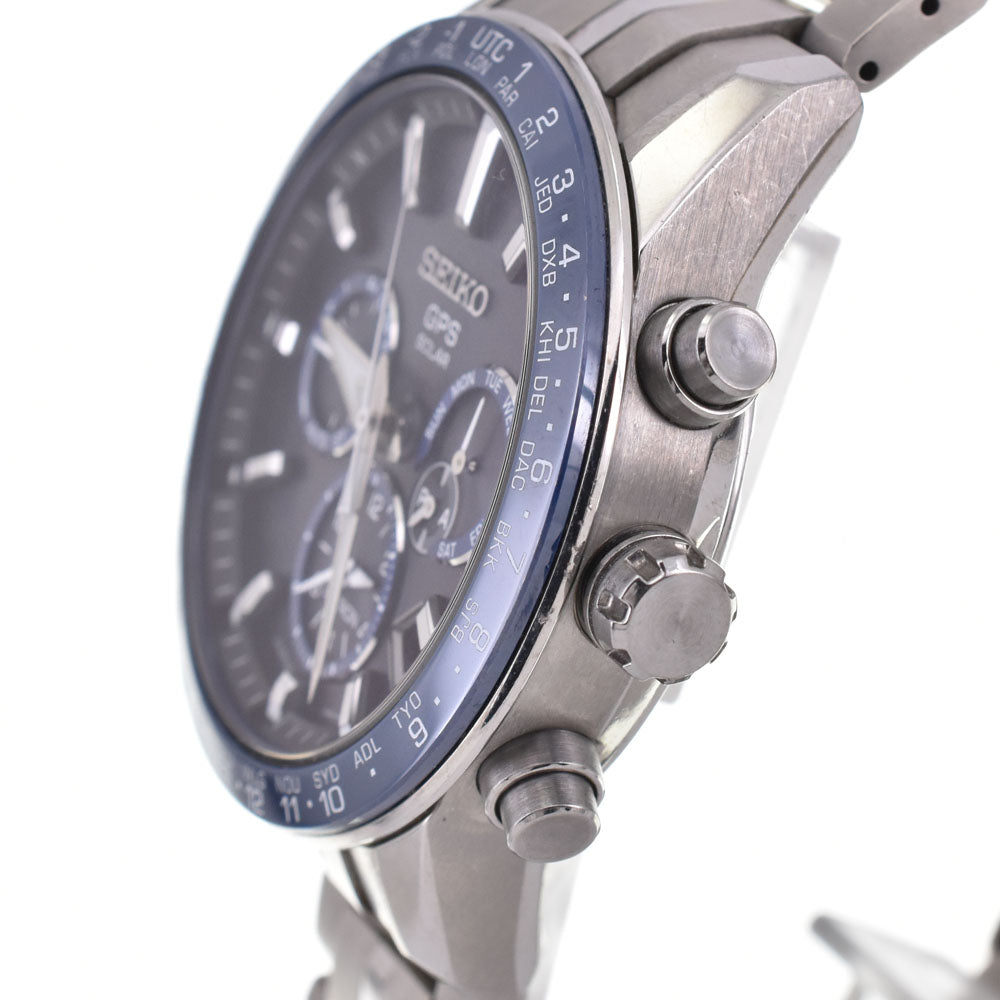 with paper SEIKO Astron SBXC001/5X53-0AB0 titanium Navy Dial GPS Solar Men's
 Watch M#145210