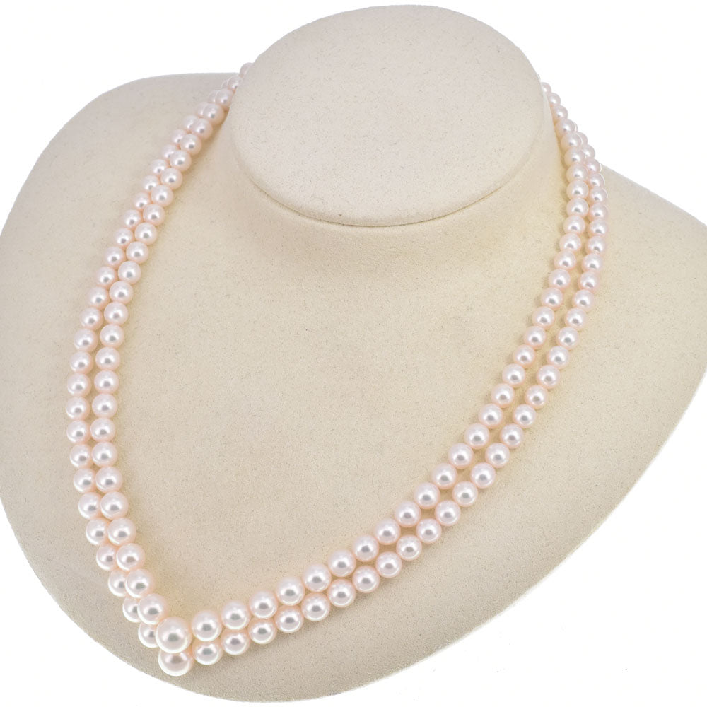 MIKIMOTO Pearl Necklace 0.2"～0.3"/2 strands Ladies
 jewelry X#145213