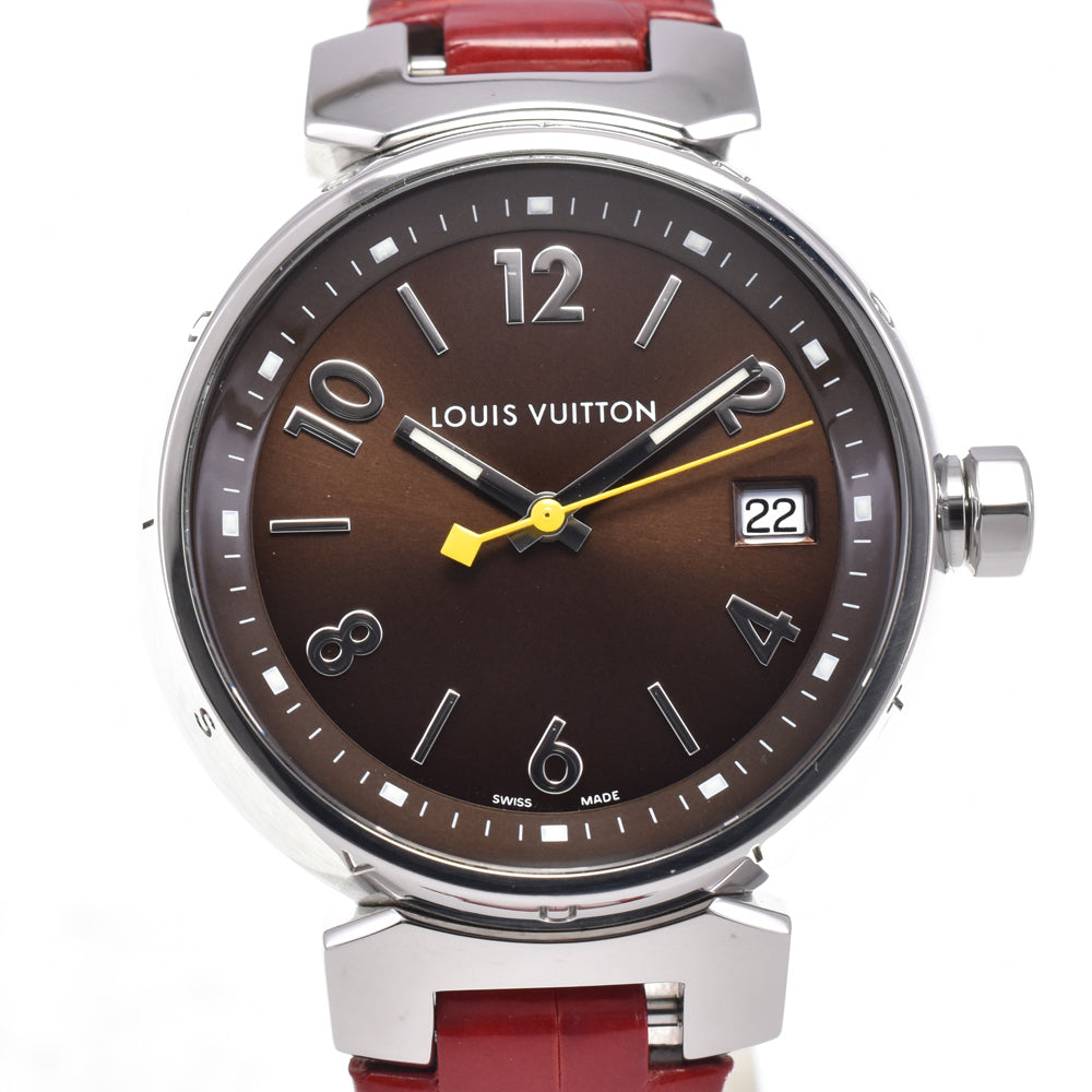 with paper LOUIS VUITTON Tambour Q1311 Date Brown Dial Quartz Ladies
 Watch I#145217
