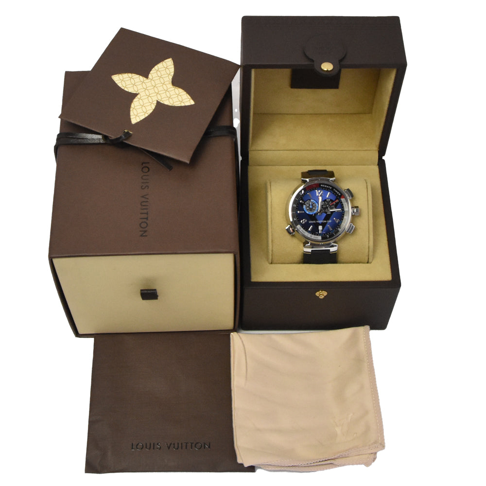 LOUIS VUITTON Tambour Regatta Q102D alarm blue Dial Quartz Men's
 Watch J#145218