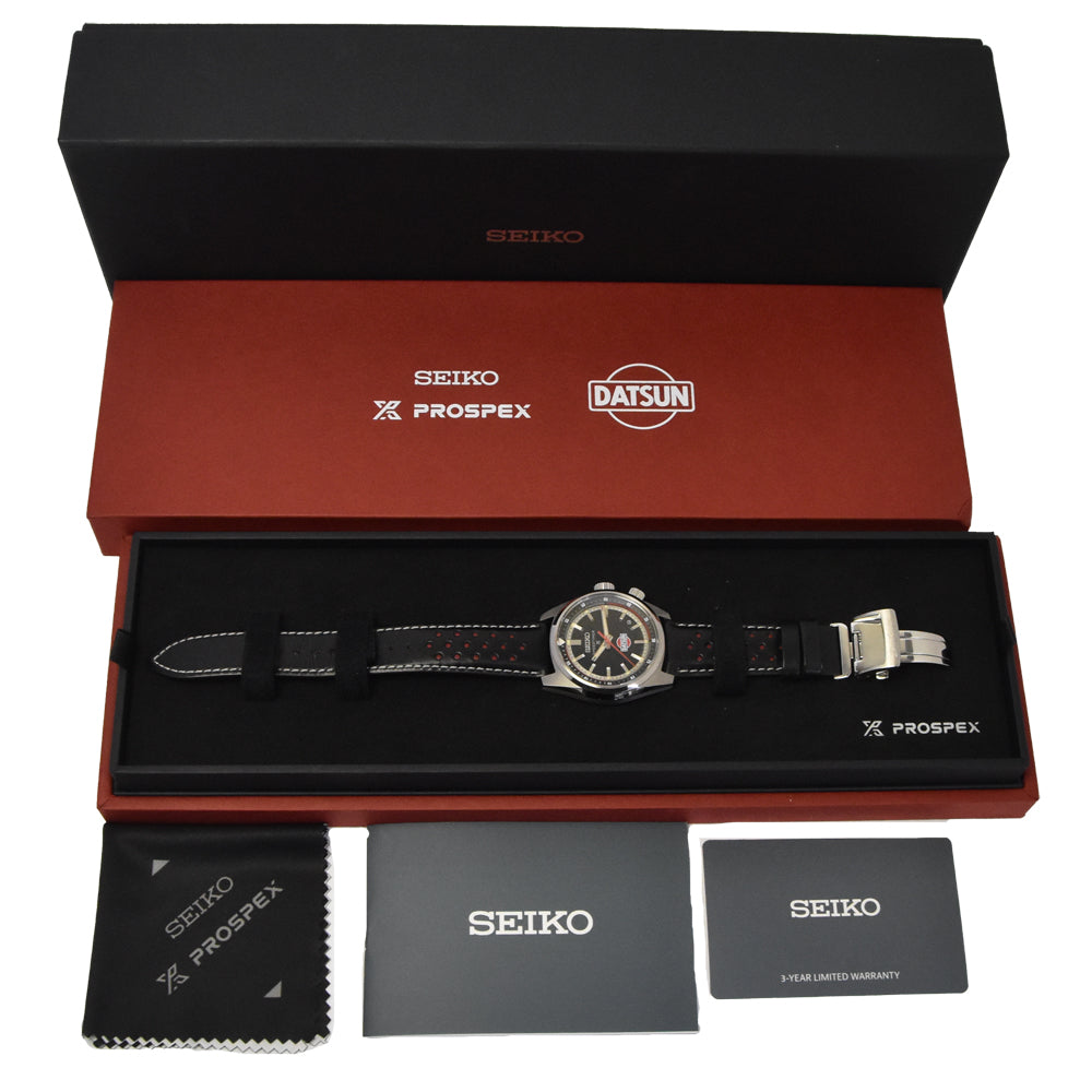 with paper SEIKO Prospex Speed Timer SBDC219/6R55-00M0 Datsun 240Z collaboration limited edition model black Dial Automatic Men's
 Watch J#145261