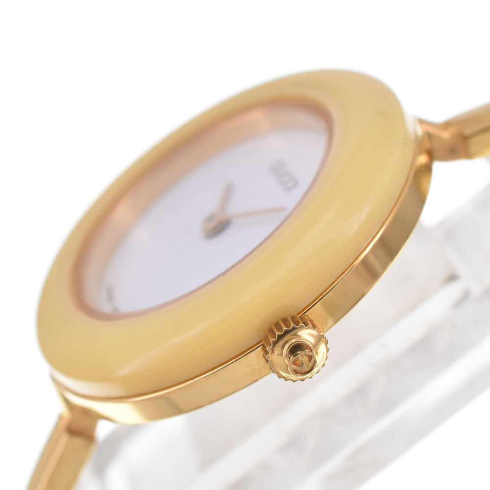 GUCCI Change bezel 11/12.2 Gold Plated white Dial Quartz Ladies
 Watch M#145280