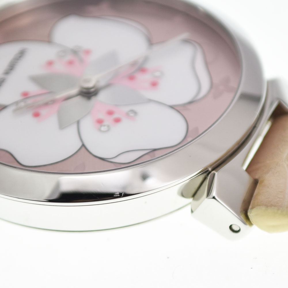 LOUIS VUITTON Tambour Sakura Q13MJE 8P diamond pink Dial Quartz Ladies
 Watch □#145300