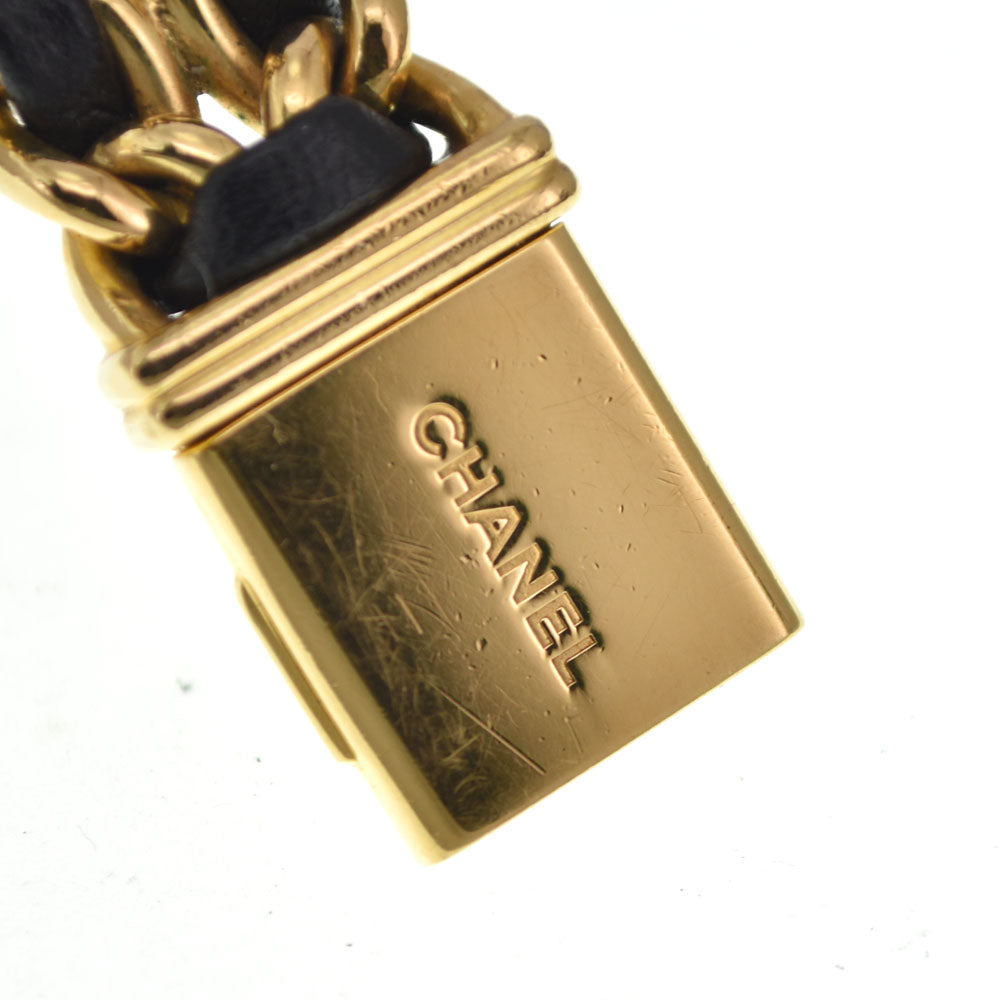 CHANEL Premiere L H0001 Gold Plated / Leather black Dial Quartz Ladies
 Watch M#145315