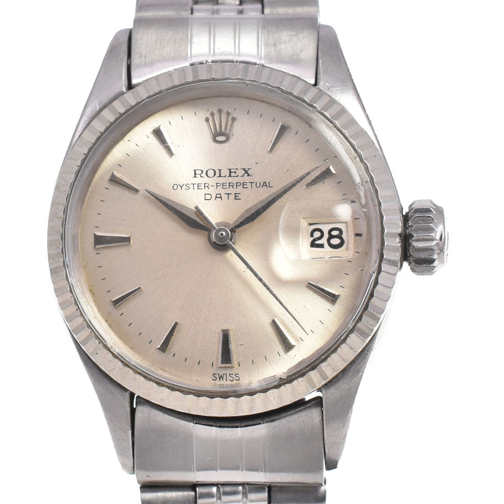 ROLEX Oyster perpetual 6517 vintage Cal.1130 Date Silver Dial Automatic Ladies
 Watch N#145326